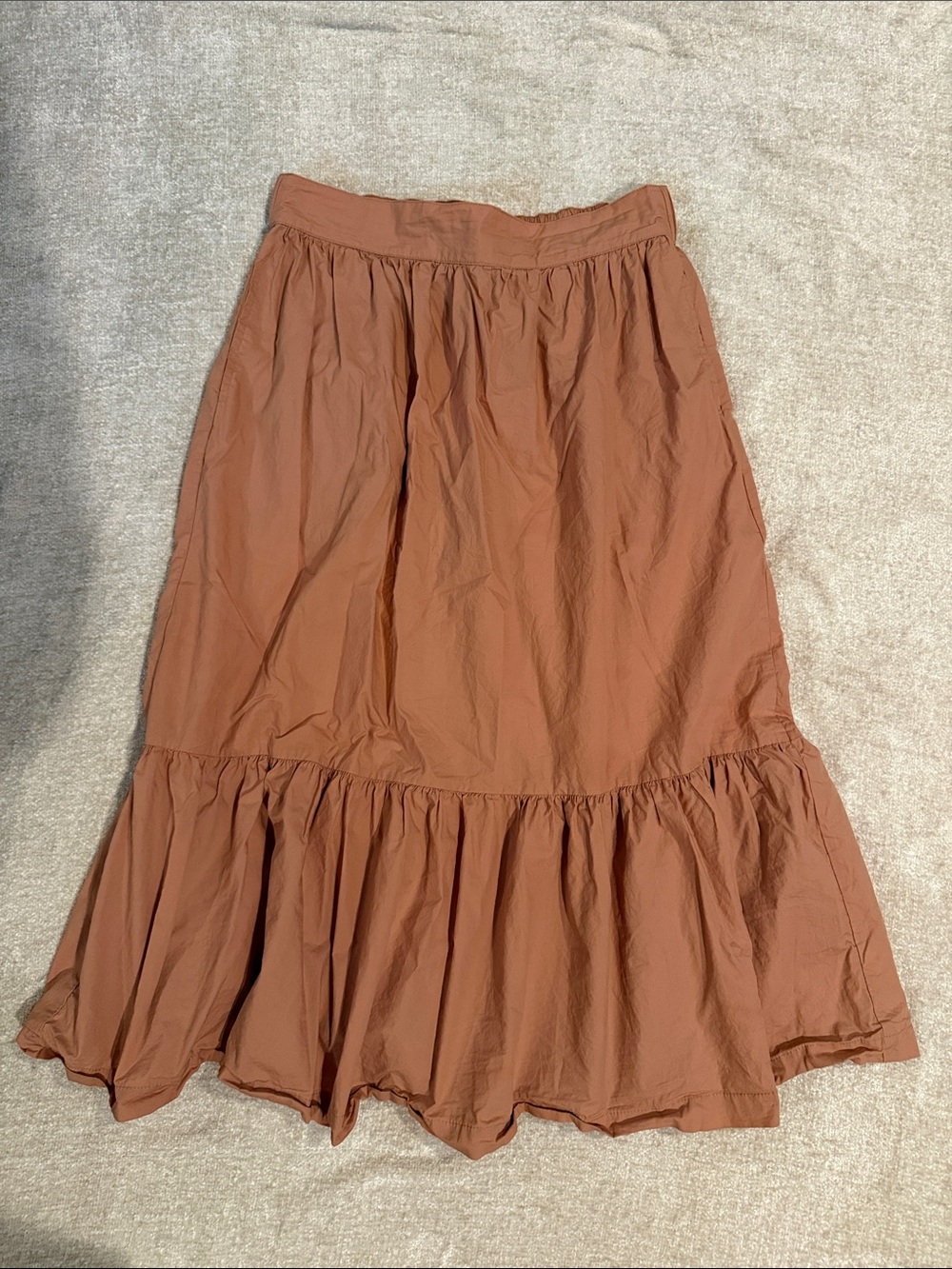Rust Tiered Midi Skirt - a new day